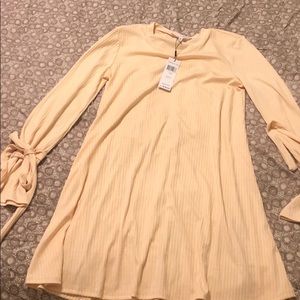 BCBG peach light pink long sleeve dress